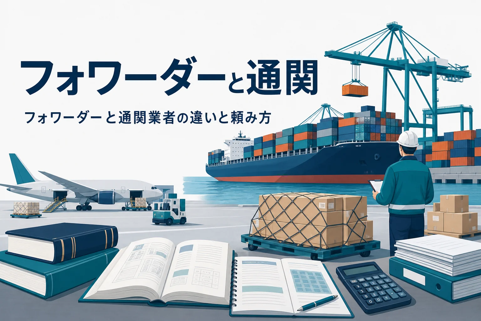 フォワーダーと通関業者の違いを解説する記事のアイキャッチ