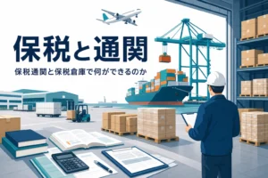 保税と通関の関係と、保税倉庫でできることを扱う記事のアイキャッチ