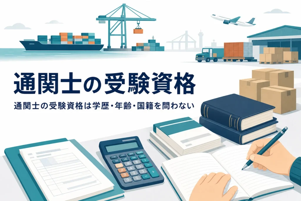 通関士の受験資格に学歴・年齢・国籍の制限があるかを扱う記事のアイキャッチ