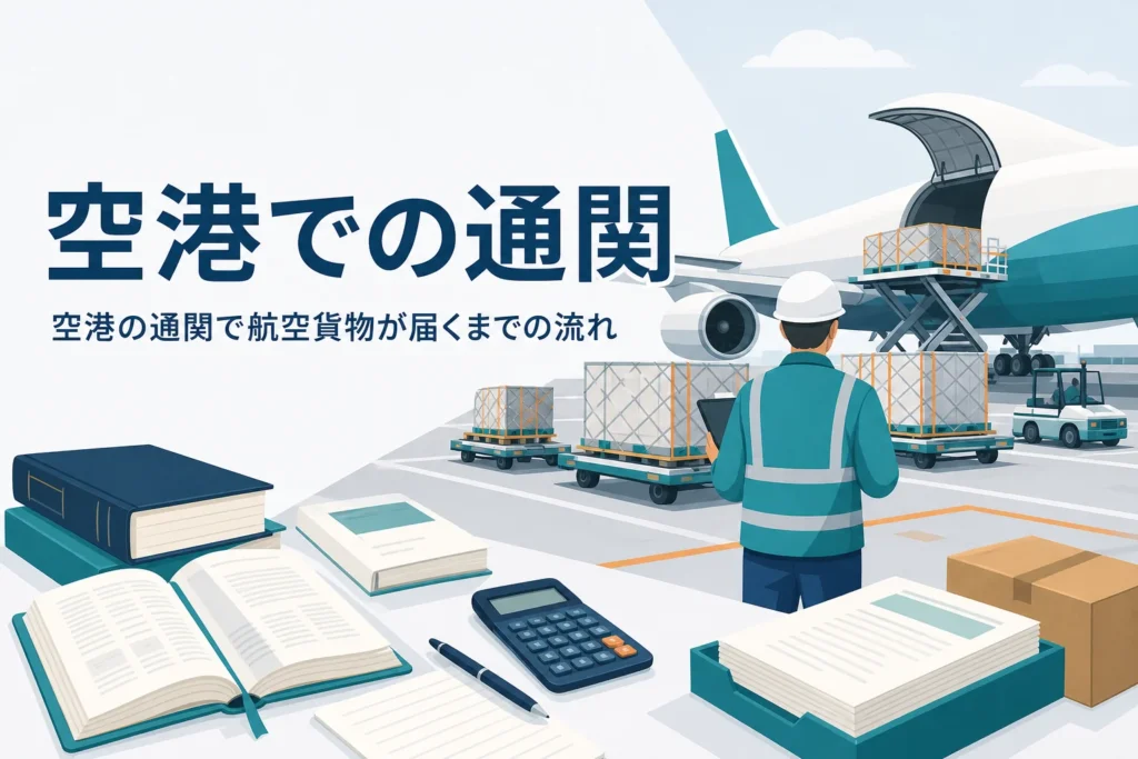 空港での通関と航空貨物の流れを扱う記事のアイキャッチ