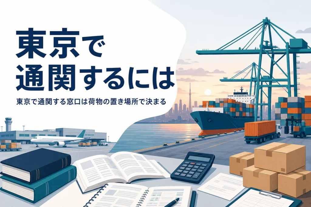 東京で通関する時の港と空港の窓口を表したアイキャッチ