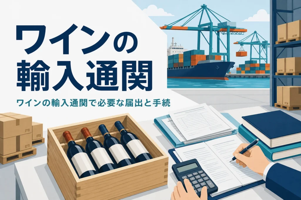 ワインの輸入通関で必要な届出と手続を扱う記事のアイキャッチ