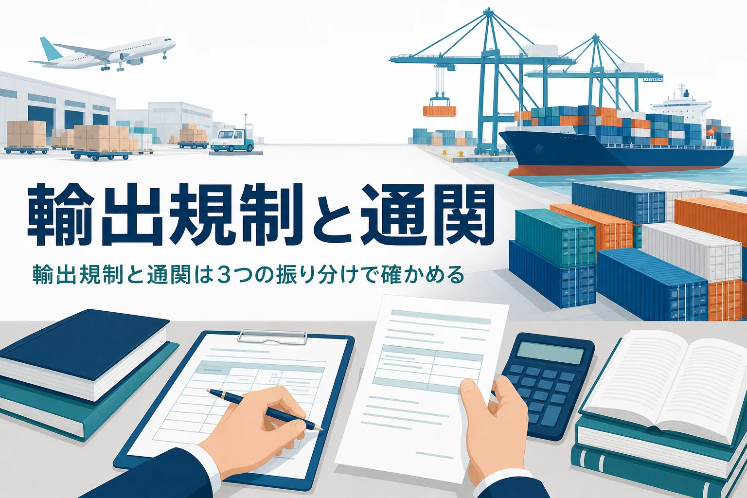 輸出できない物と許可が要る物、外為法の輸出規制と該非判定を扱う記事のアイキャッチ